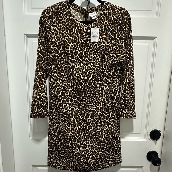 J. Crew Cheetah Leopard Print Crepe Shift Dress sz 4 NWT New - Picture 5 of 6